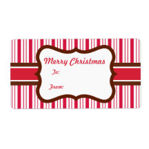 Peppermint Gift Tag Christmas Labels