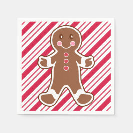 Peppermint Gingerbread Boy Napkins