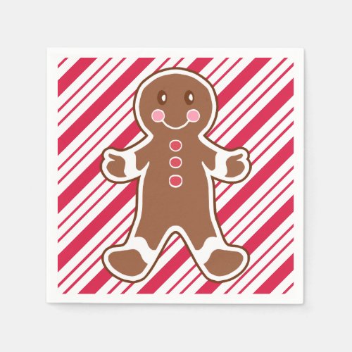 Peppermint Gingerbread Boy Napkins