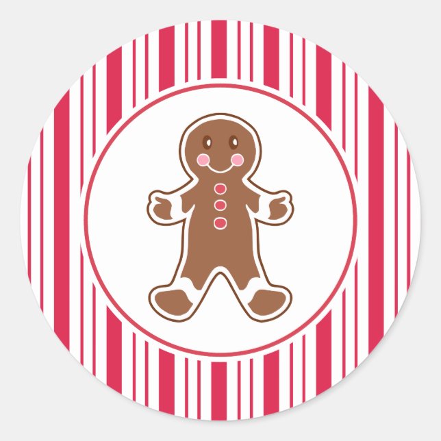 Peppermint Gingerbread Stickers (Front)