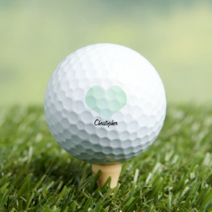 Peppermint Heart Design Personalised Golf Balls
