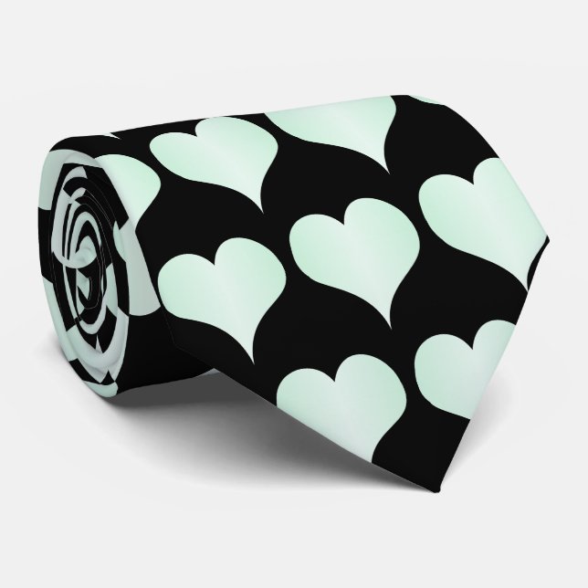 Peppermint Hearts Design Neck Tie (Rolled)