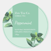 Peppermint Herbal Tea Business Label