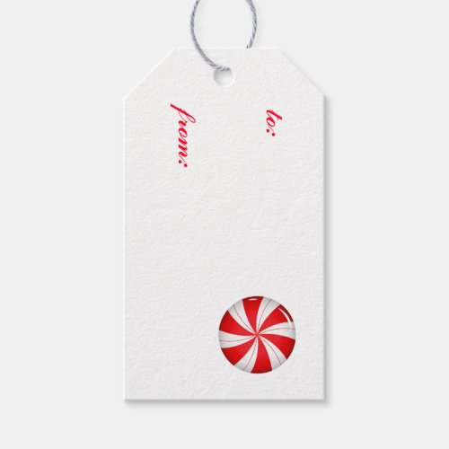 Peppermint holiday gift tags