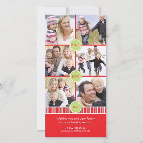 Peppermint Holiday Photo Collage Card