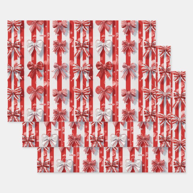 Peppermint Holidays Wrapping Paper Sheets (Set)