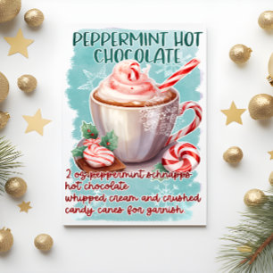 Peppermint Hot Chocolate Christmas Greeting Postcard