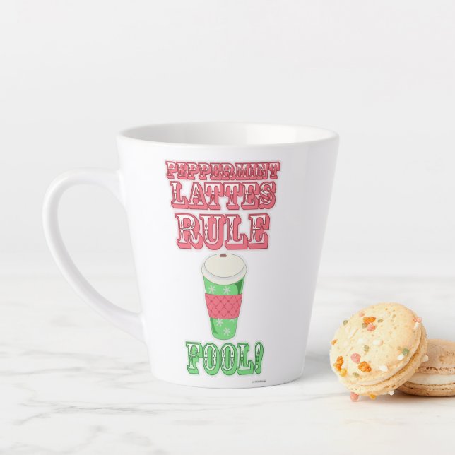 Peppermint Latte Funny Cute Cartoon Slogan Mug (In Situ)