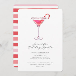 Peppermint Martini Holiday Cocktail Party Invitation