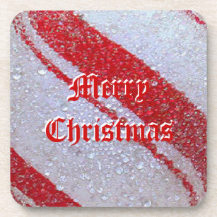 Peppermint Merry Christmas Cork Coaster