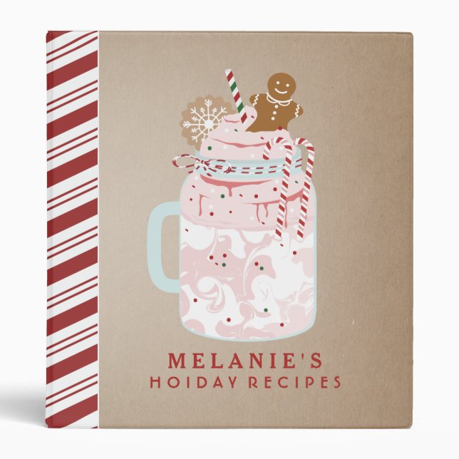 Peppermint Milkshake Holiday Recipes Binder (Front)