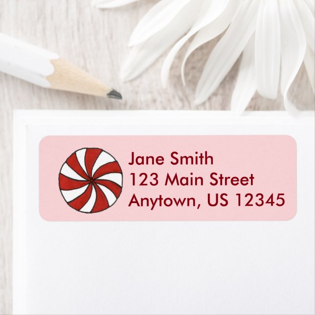 Peppermint Mint Christmas Xmas Candy Holiday Label (Insitu)