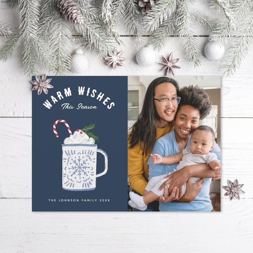 Peppermint Mocha Hot Cocoa Warm Wishes Family Holiday Card