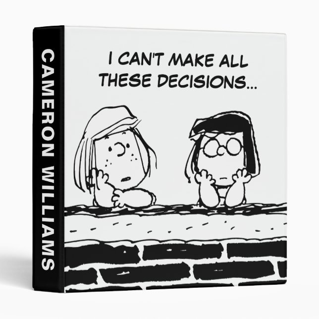 Peppermint Patty & Marcie at the Wall 3 Ring Binder (Front/Spine)