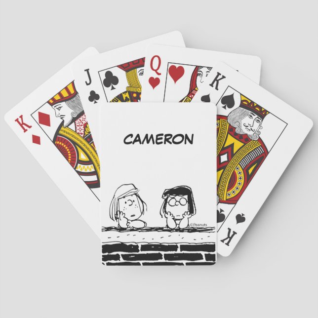 Peppermint Patty & Marcie at the Wall Cards (Back)