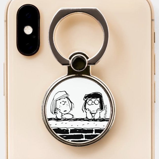 Peppermint Patty & Marcie at the Wall Phone Ring Stand (Close Up)