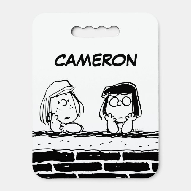 Peppermint Patty & Marcie at the Wall Seat Cushion (Front Vertical)
