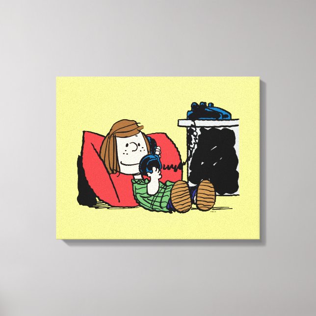 Peppermint Patty on the Phone Canvas Print (Front)