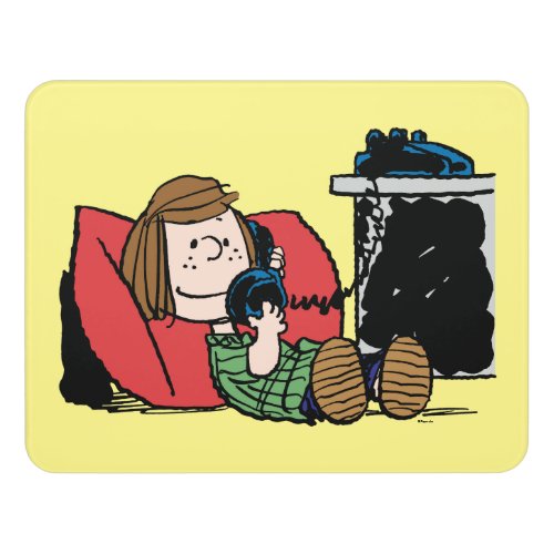 Peppermint Patty on the Phone Door Sign