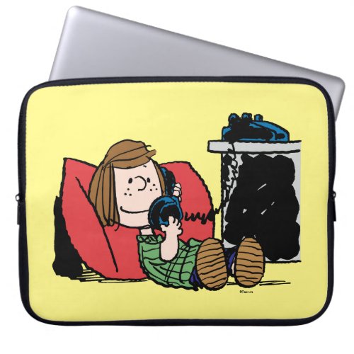Peppermint Patty on the Phone Laptop Sleeve