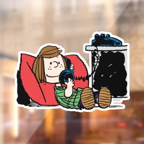 Peppermint Patty on the Phone Window Cling