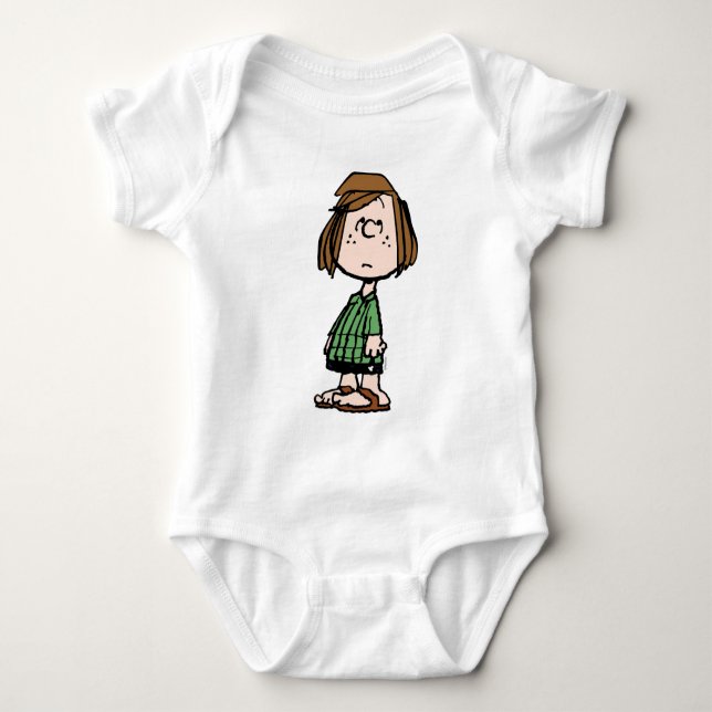 Peppermint Patty Rolling Eyes Baby Bodysuit (Front)