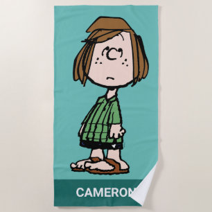 Peppermint Patty Rolling Eyes Beach Towel