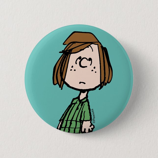 Peppermint Patty Rolling Eyes Button (Front)