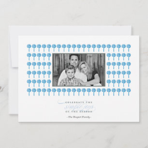 Peppermint Peacock Pattern Holiday Photo Card