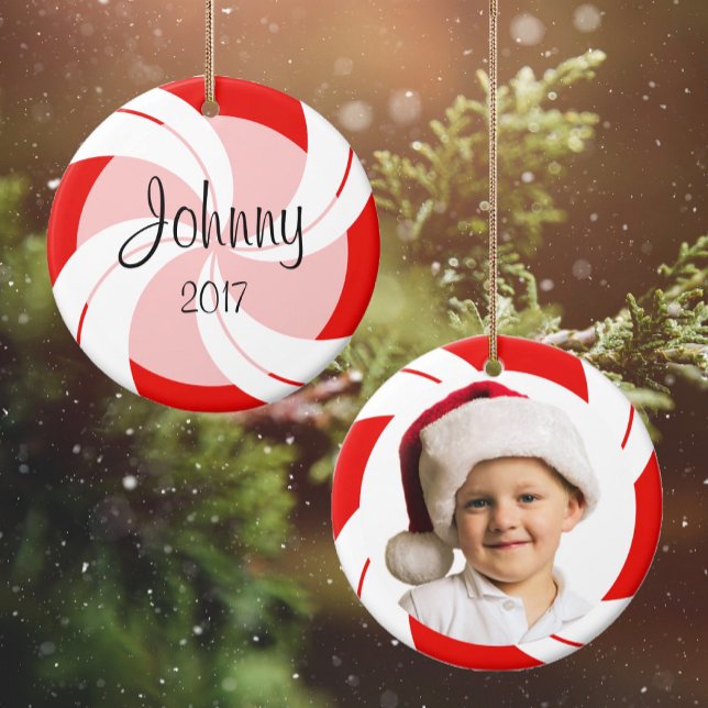 Peppermint Photo Ornament (Creator Uploaded)
