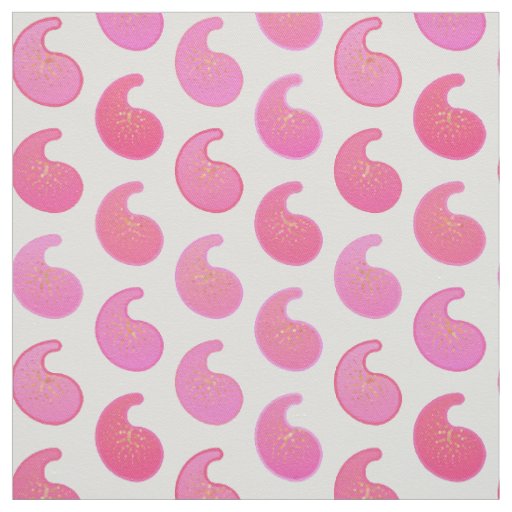 Peppermint pink paisley on white fabric