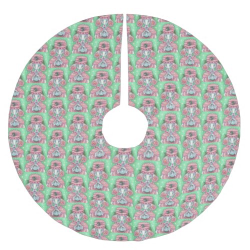 PEPPERMINT PINK POODLE CHRISTMAS TREE SKIRT Repeat