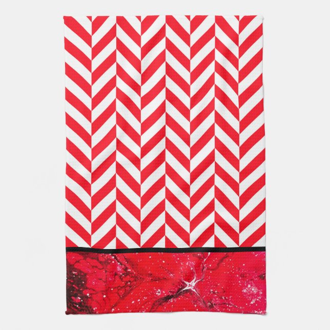 Peppermint Poinsettia Kitchen Towel (Vertical)