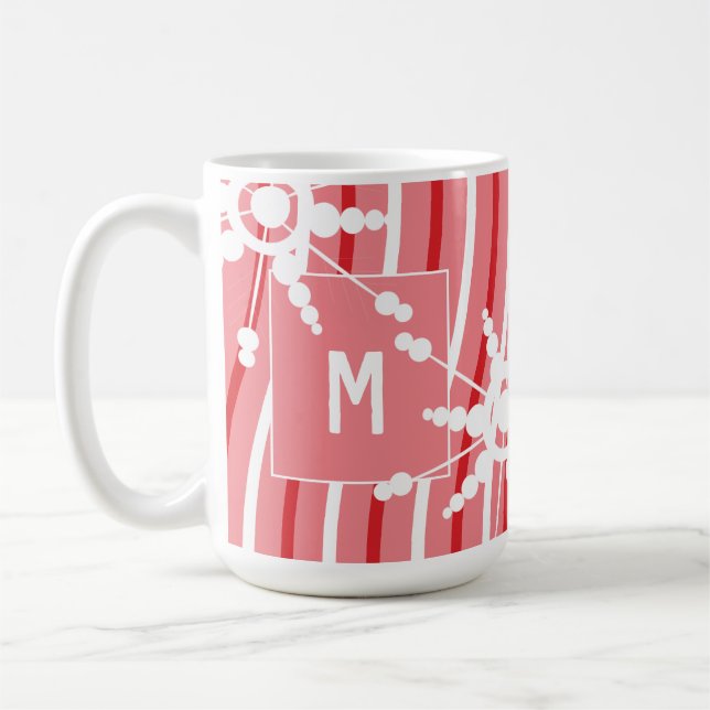 Peppermint Rainbow Christmas Snowflake Coffee Mug (Left)