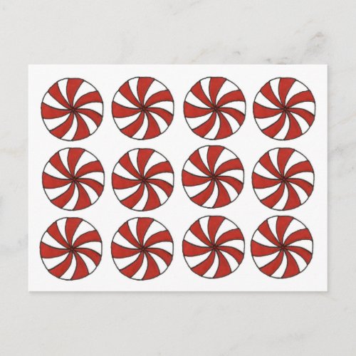 Peppermint Red White Starlight Mint Christmas Xmas Holiday Postcard