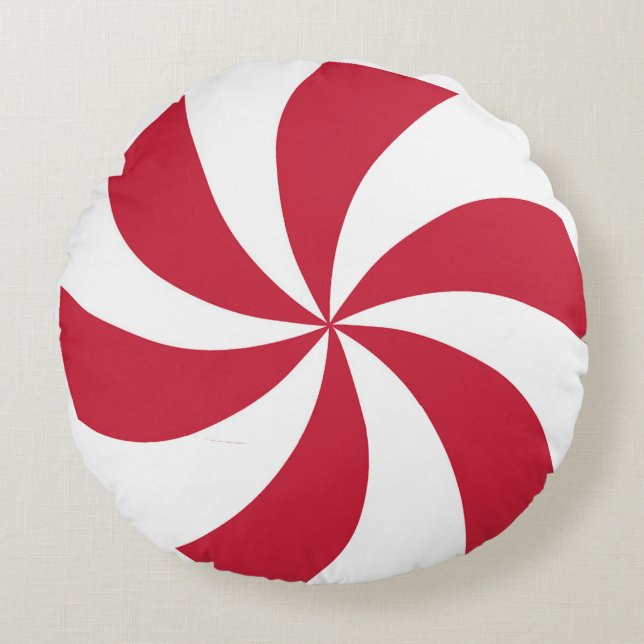 Peppermint Round Pillow (Front)
