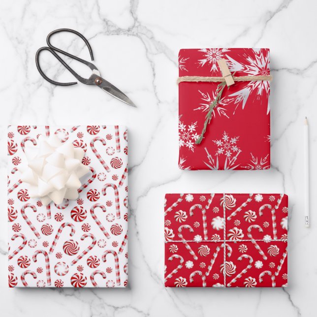 Peppermint Spice Wrapping Paper Sheets (Front)