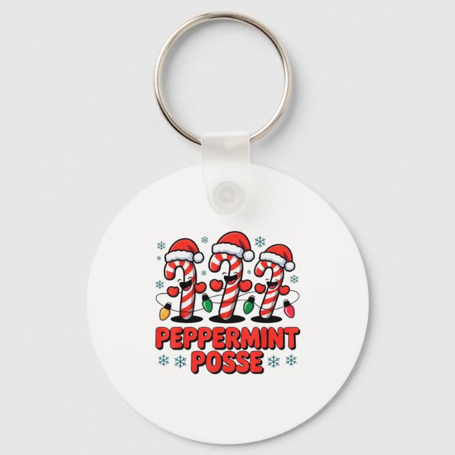Peppermint Sse Candy Cane Funny Christmas Santa Ha Keychain (Front)