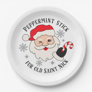 Peppermint Stick for Old Saint Nick Paper Plates