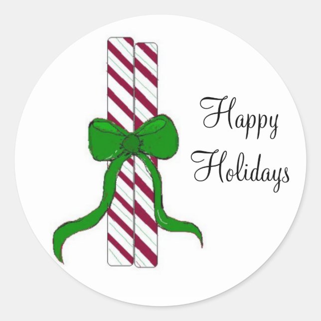 Peppermint Sticks Classic Round Sticker (Front)