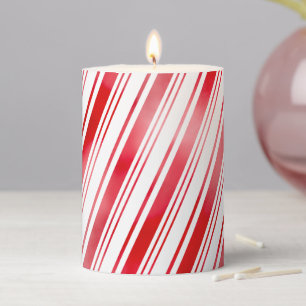 Peppermint Stripe Pillar Candle