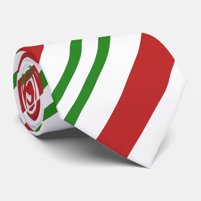 Peppermint Stripe Red Green Christmas Holiday Neck Tie (Rolled)