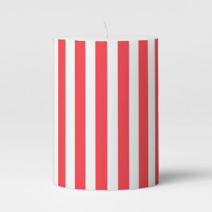 Peppermint Striped Pillar Candle