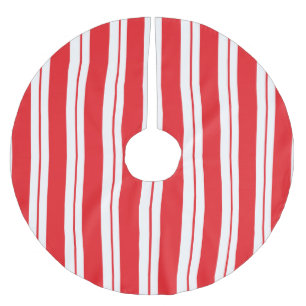 Peppermint Stripes Christmas Candy Cane Brushed Polyester Tree Skirt