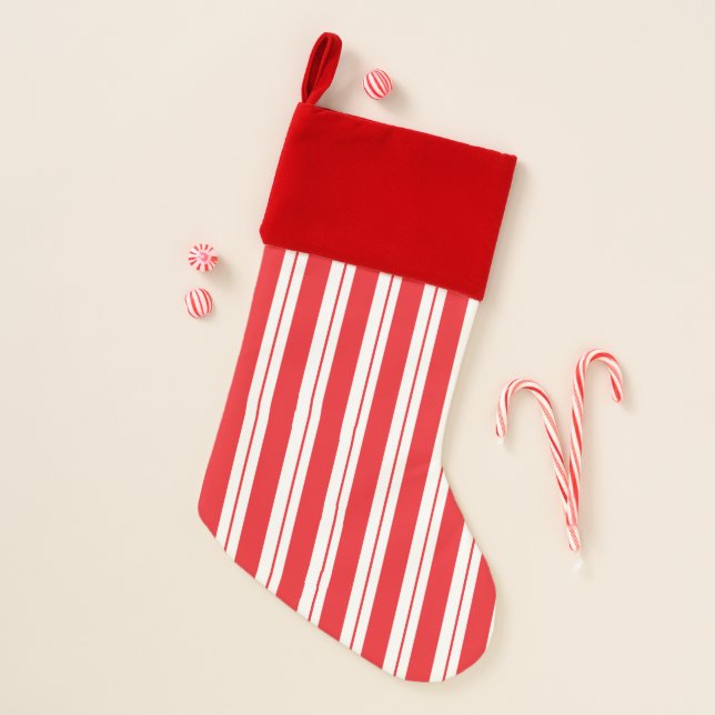 Peppermint Stripes Christmas Candy Cane  Christmas Stocking (Front)