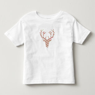 Peppermint stripes deer head toddler t-shirt