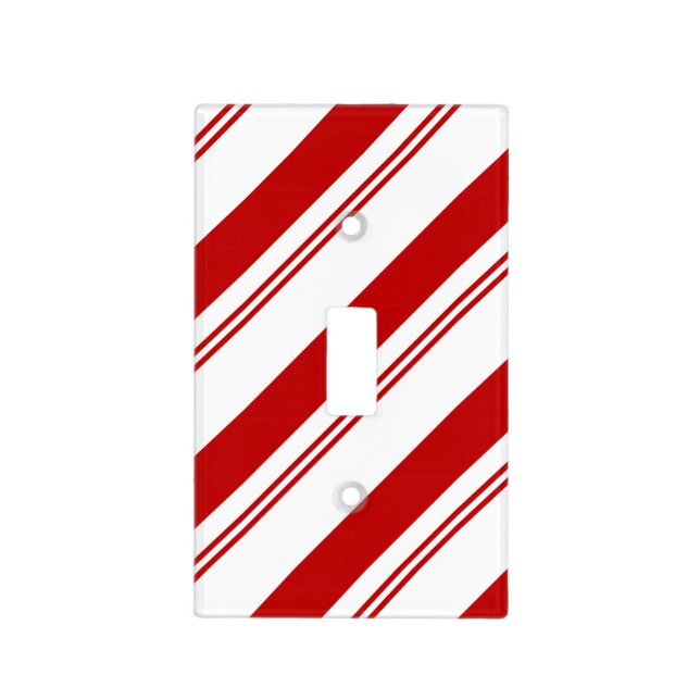 Peppermint Stripes Light Switch Cover (Front)