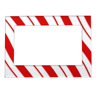 Red And White Stripes Magnetic Picture Frames | Zazzle