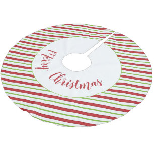 Peppermint stripes personalized brushed polyester tree skirt