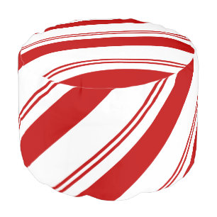 Peppermint Stripes Pouf